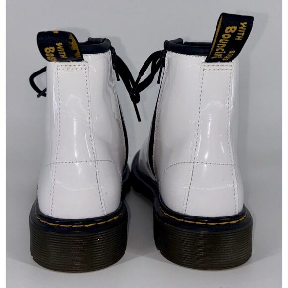 Dr Martens Doc 1460Y Youth Patent Leather Lace Up Boots White US Big Girl 5 MINT - Picture 5 of 12